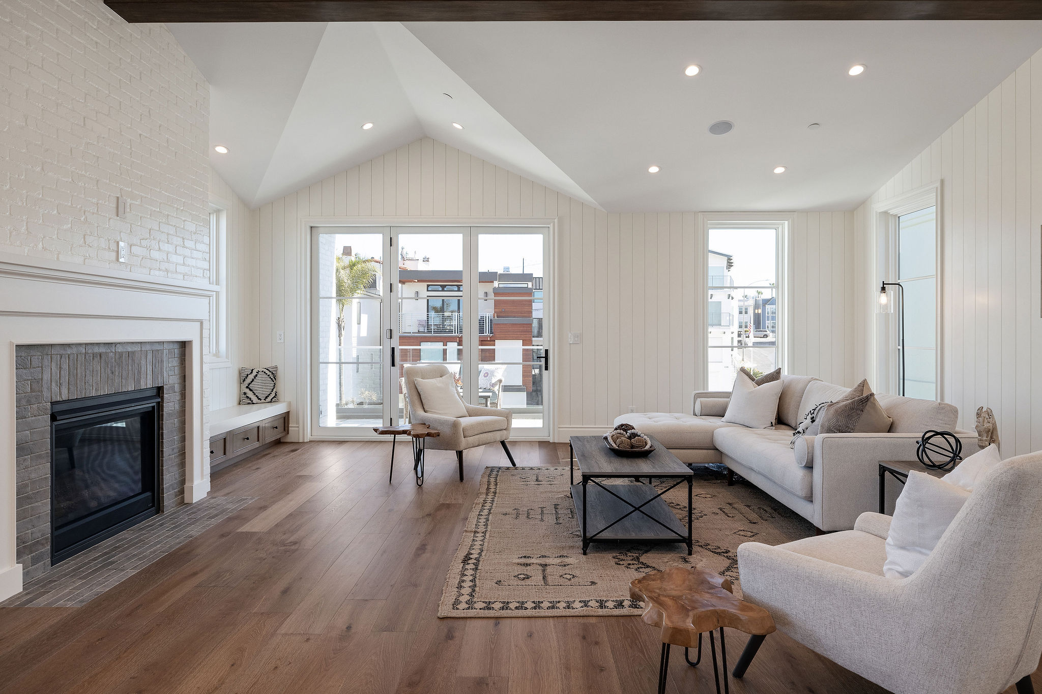 Living room of a custom home in Hermosa Beach