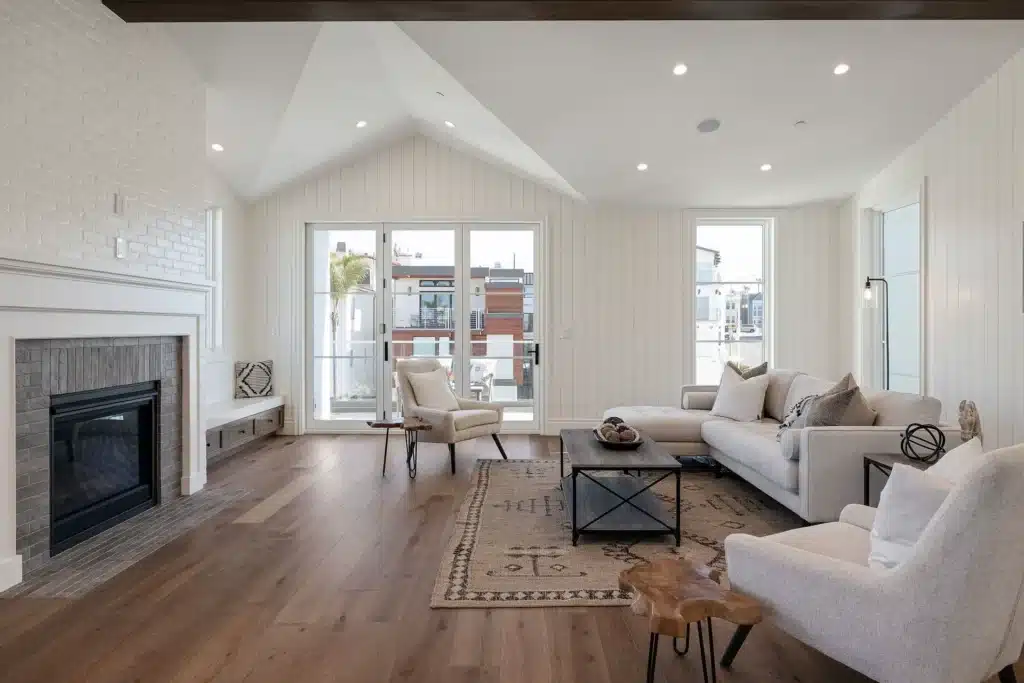 Living room of a custom home in Hermosa Beach