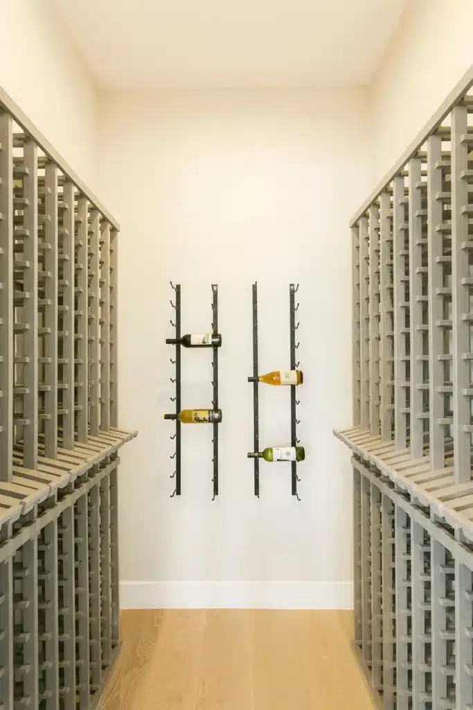 Glass wine room in a Manhattan Beach custom build