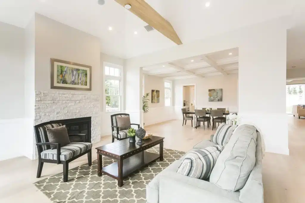 Open great room in a Manhattan Beach custom home