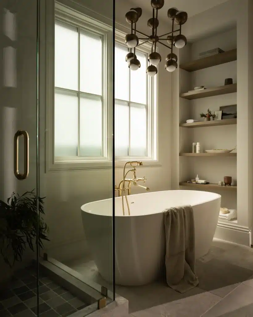 Remodeled bathroom with soaking tub in Manhattan Beach