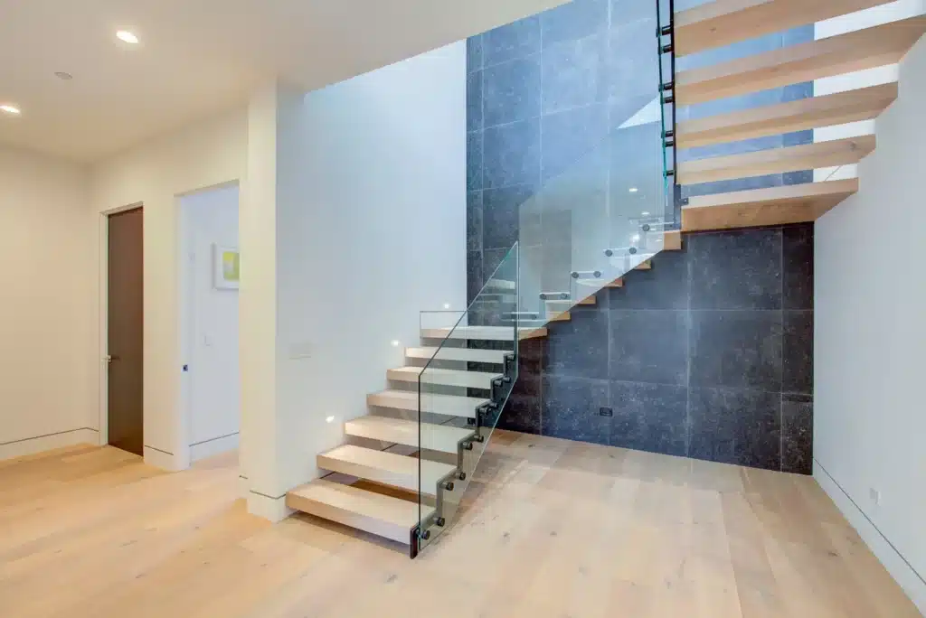 Entry and open stair in a Hermosa Beach custom home