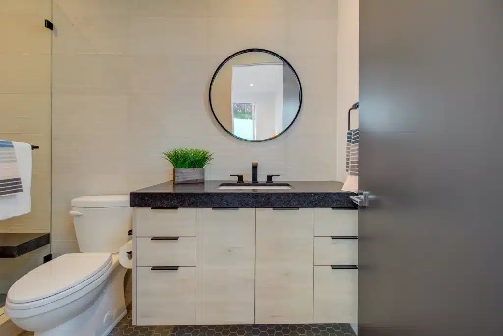 Guest bathroom detail in a Hermosa Beach custom home