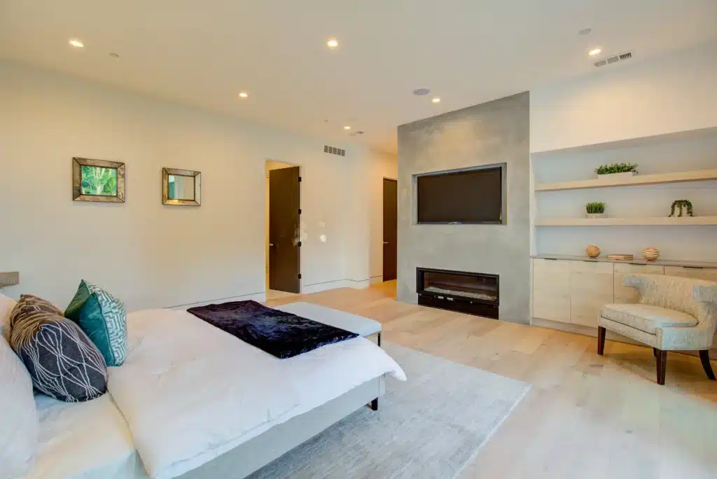 Primary bedroom in a Hermosa Beach custom home by Levine Homes