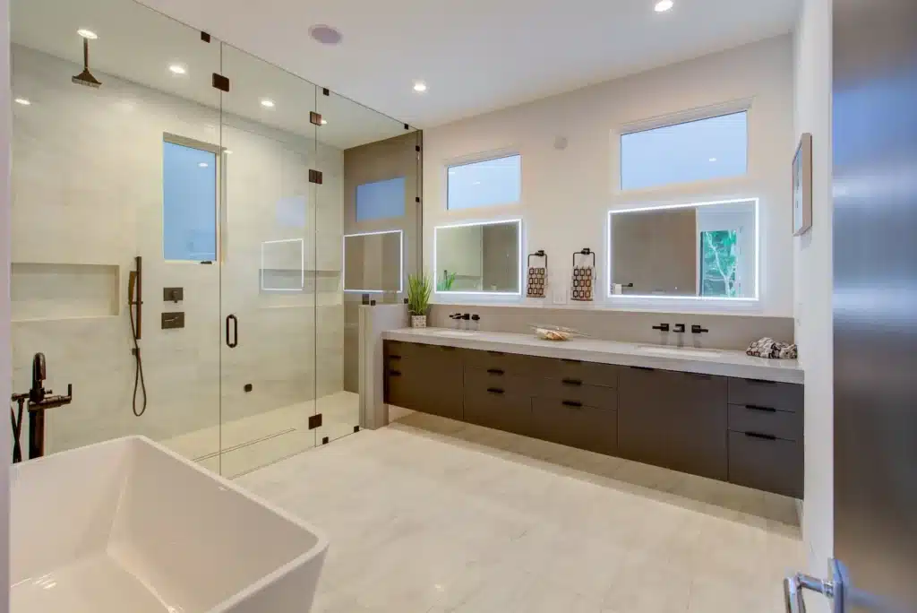 Master bathroom in a Hermosa Beach custom home
