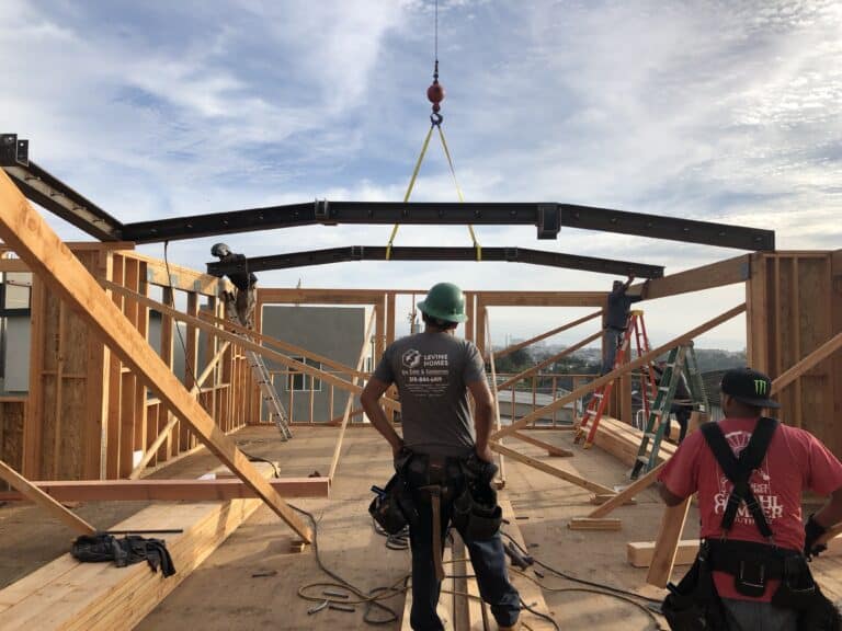 Framing a house in Manhattan Beach